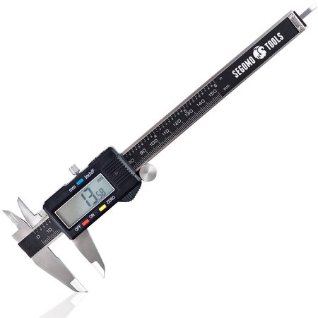 SEGOMO TOOLS 6 Inch Electronic Digital Calipers: Inch, Fractions, Millimeter Conversion CAL6DIGI